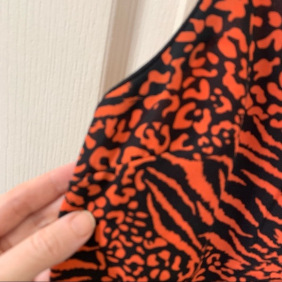 Orange Black Animal Print Silky Tank Top Women’s Size XS - Picture 12 of 16
